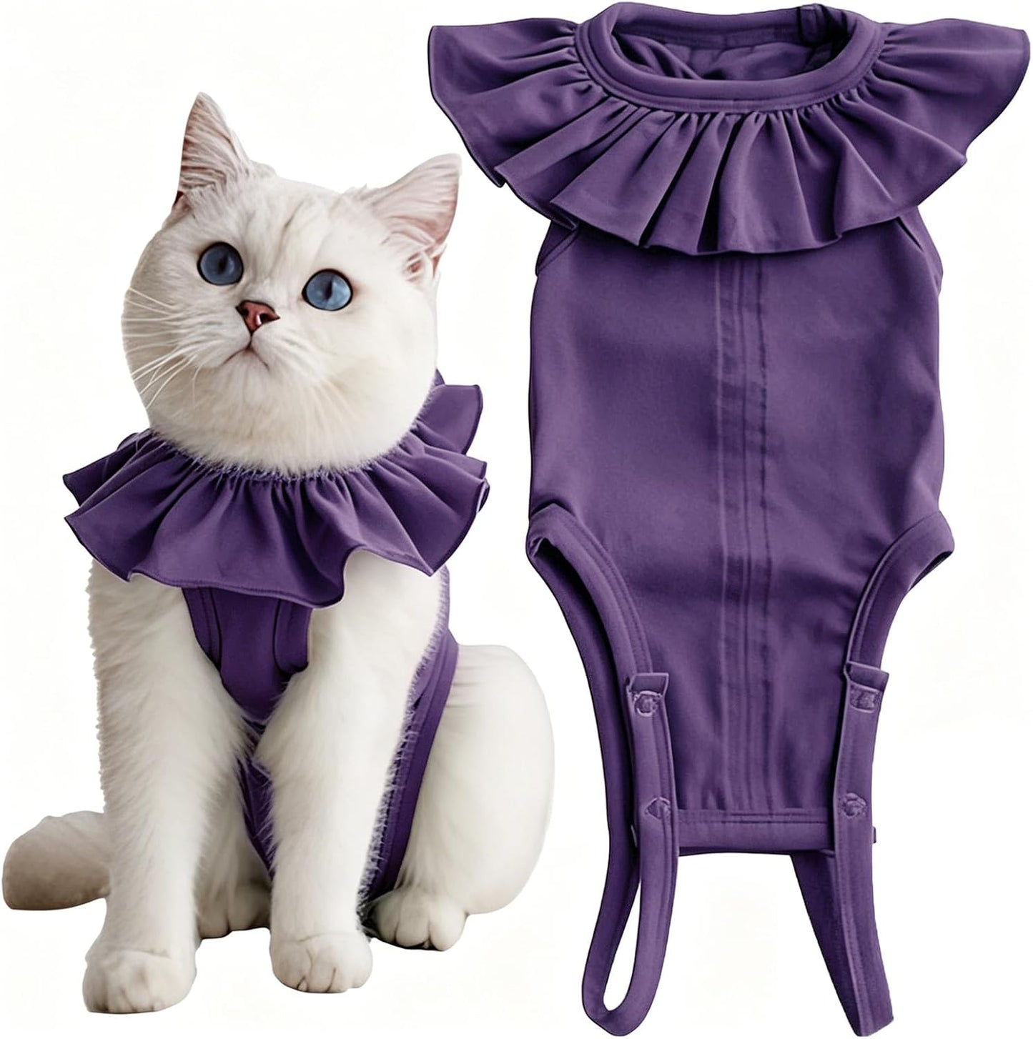 Cat Recovery Suit for Abdominal Wounds and Skin Diseases, Breathable Surgical Recovery Shirt After Surgery Wear Anti Licking Wounds,E-Collar Alternative for Cats Pet Kitten(RSC01-pink-s) - Image 10