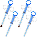 Nuanchu pet pill plunger popper blue front view showing syringe body and loops