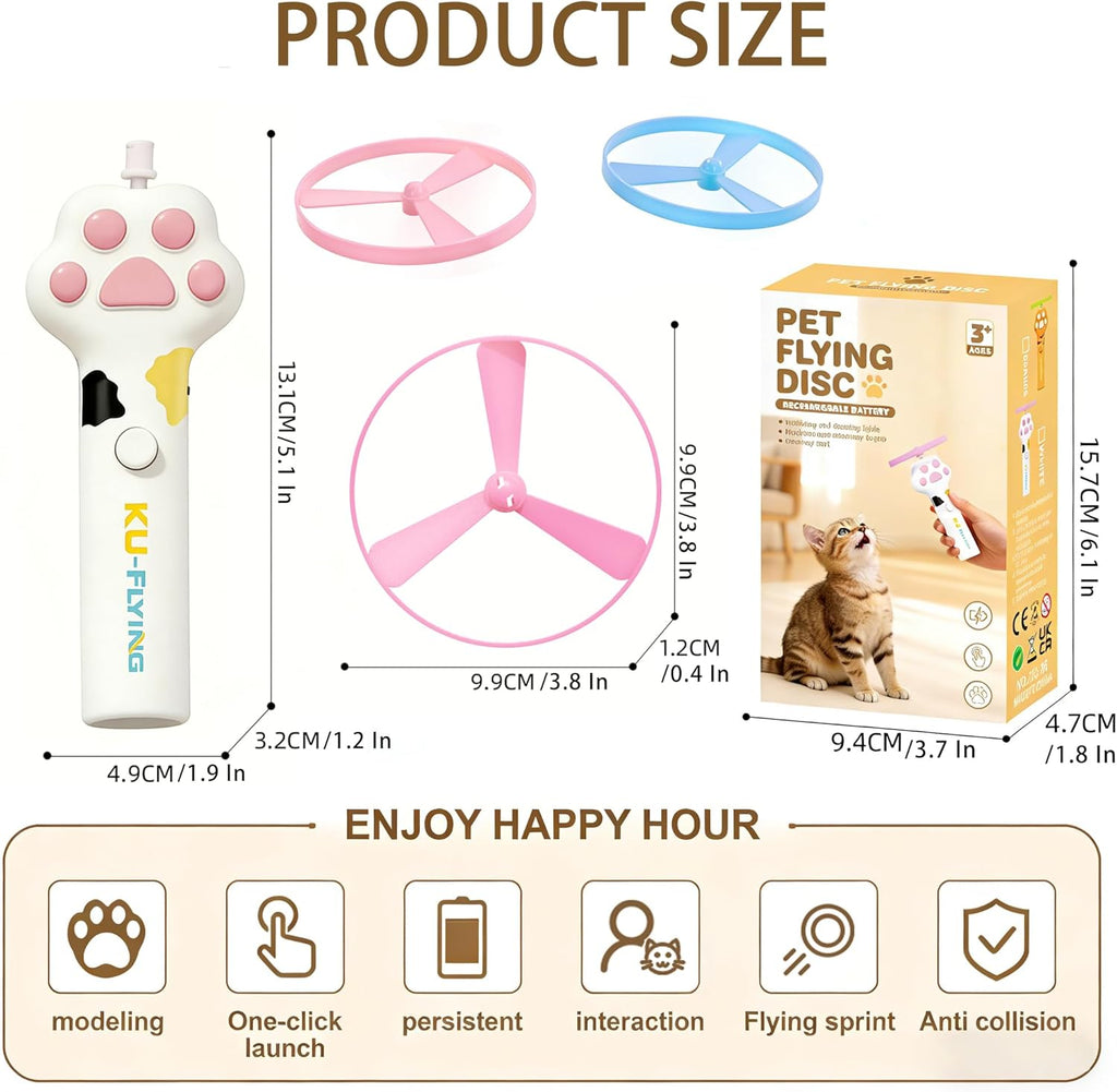 Indoor interactive hunting toy for cats and dogs flying saucer launcher