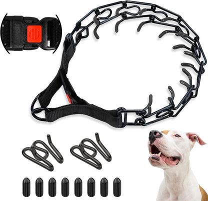 Supet Prong Collar for Dogs, Adjustable Dog Choke Collar Adjustable Dog Pinch Collar with Quick Release Buckle for Small Medium Large Dogs(Packed with One Extra Links) - Image 9