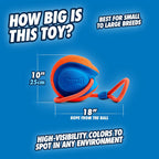 Durable EVA rubber Chuckit ball with rope wrapped securely for kick play