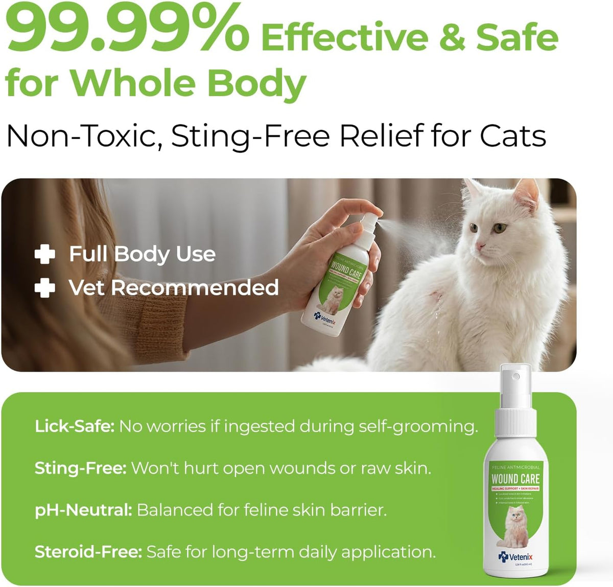 Non-toxic cat itch relief spray for hot spots and allergies