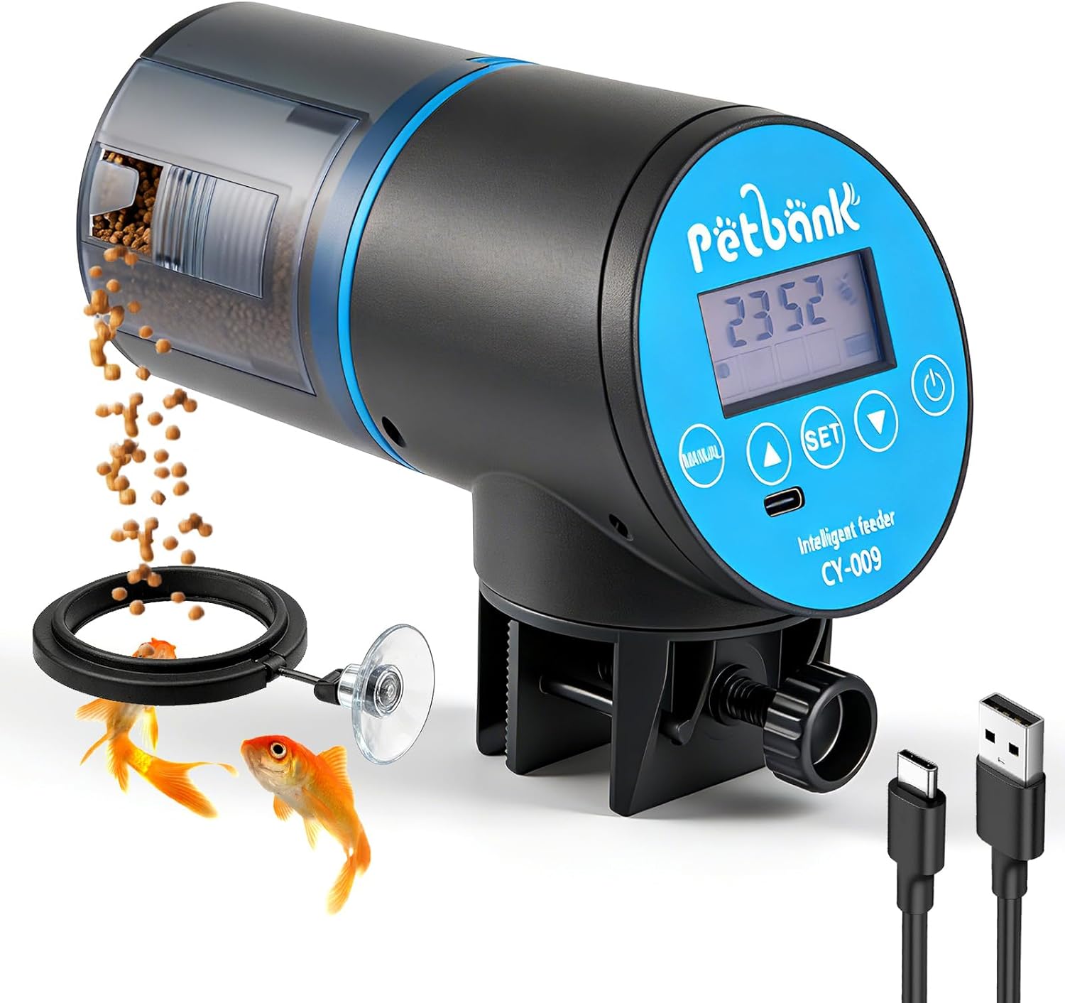 Automatic Fish Feeder - Rechargeable Timer Fish Feeder with USB Charger Cable, Fish Food Dispenser for Aquarium or Fish Tank - Image 11