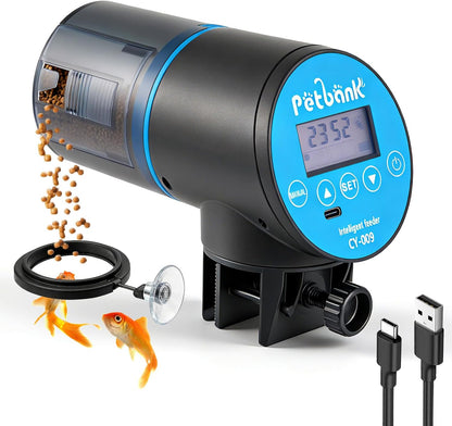 Automatic Fish Feeder - Rechargeable Timer Fish Feeder with USB Charger Cable, Fish Food Dispenser for Aquarium or Fish Tank - Image 11