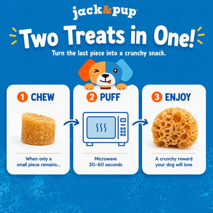 Authentic Jack And Pup Himalayan dog chew treats highlighting the limited ingredient formulation with yak and cow milk.