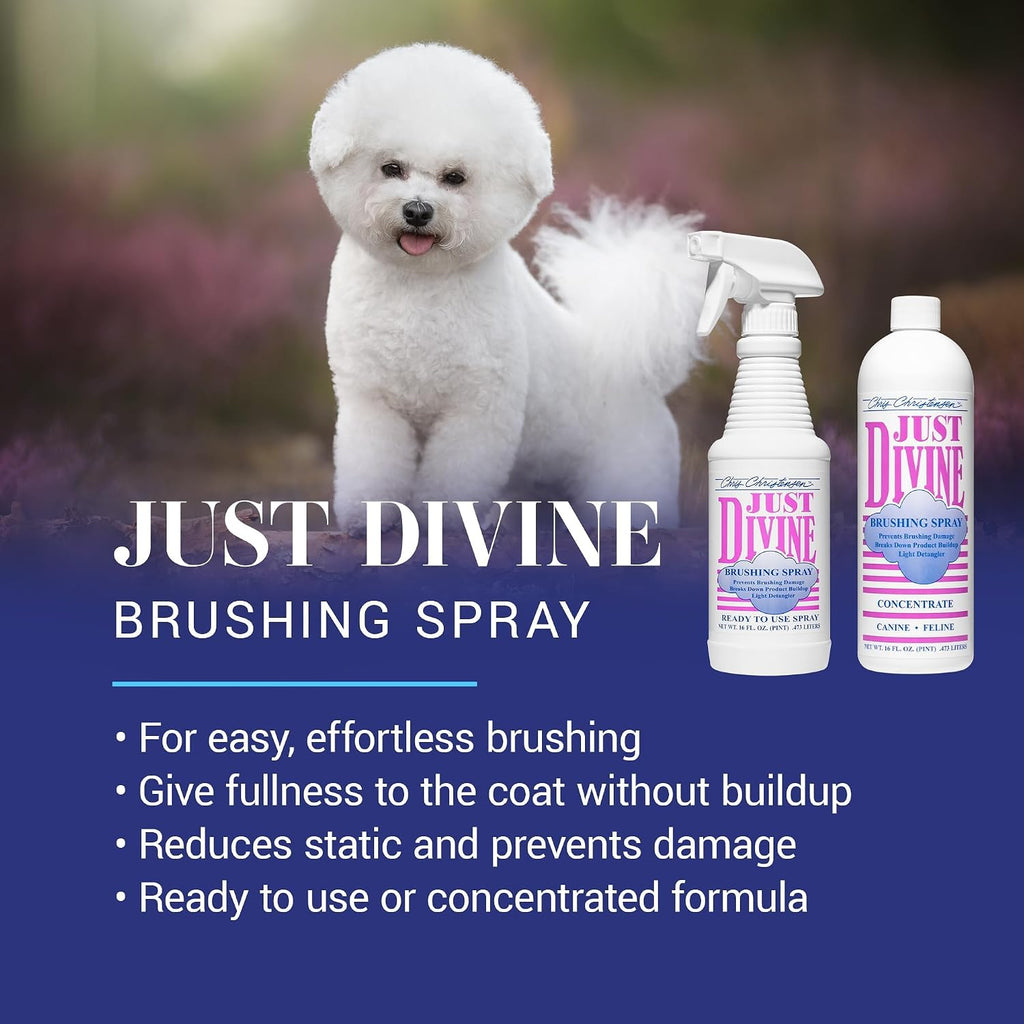 Chris Christensen Just Divine leave in detangler spray bottle for dogs and cats