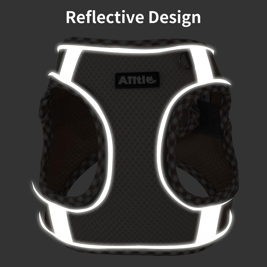 Aiitle triple extra small brown beige dog harness on flat surface