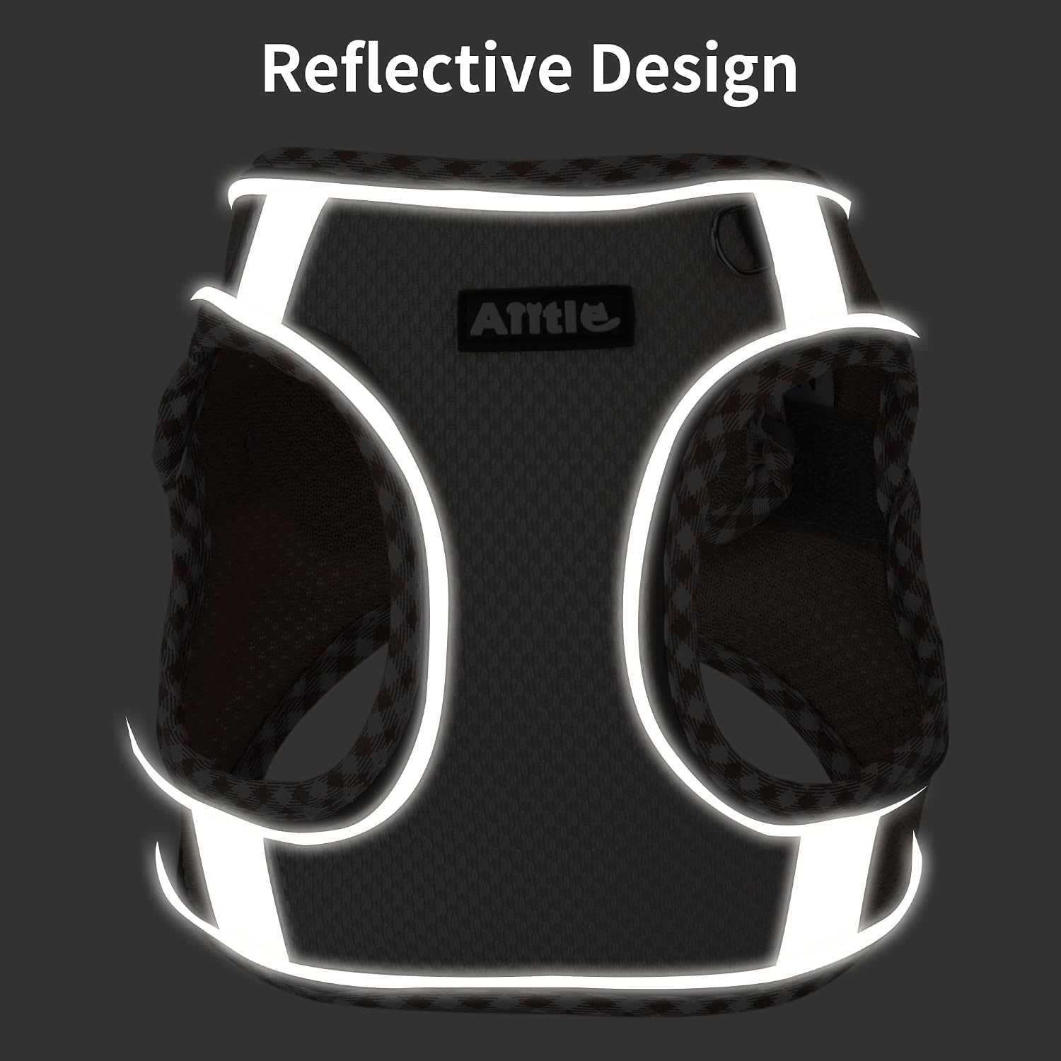 Aiitle triple extra small brown beige dog harness on flat surface