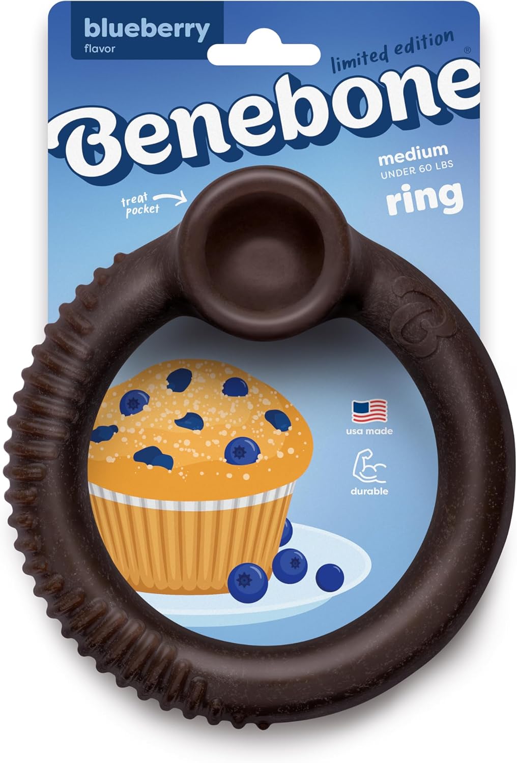 Benebone Ring Durable Dog Chew Toy for Aggressive Chewers, Real Bacon, Made in USA, Medium - Image 9