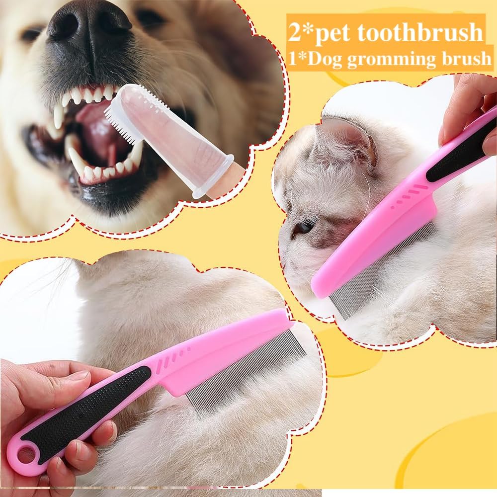 Two transparent silicone finger toothbrushes for pet oral hygiene care