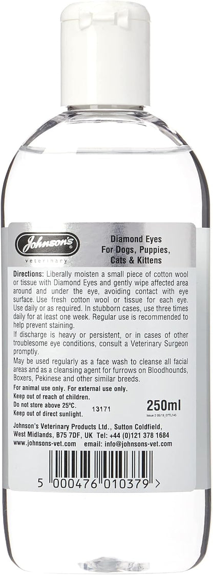 Authentic imported pet eye discharge cleaning solution packaging view