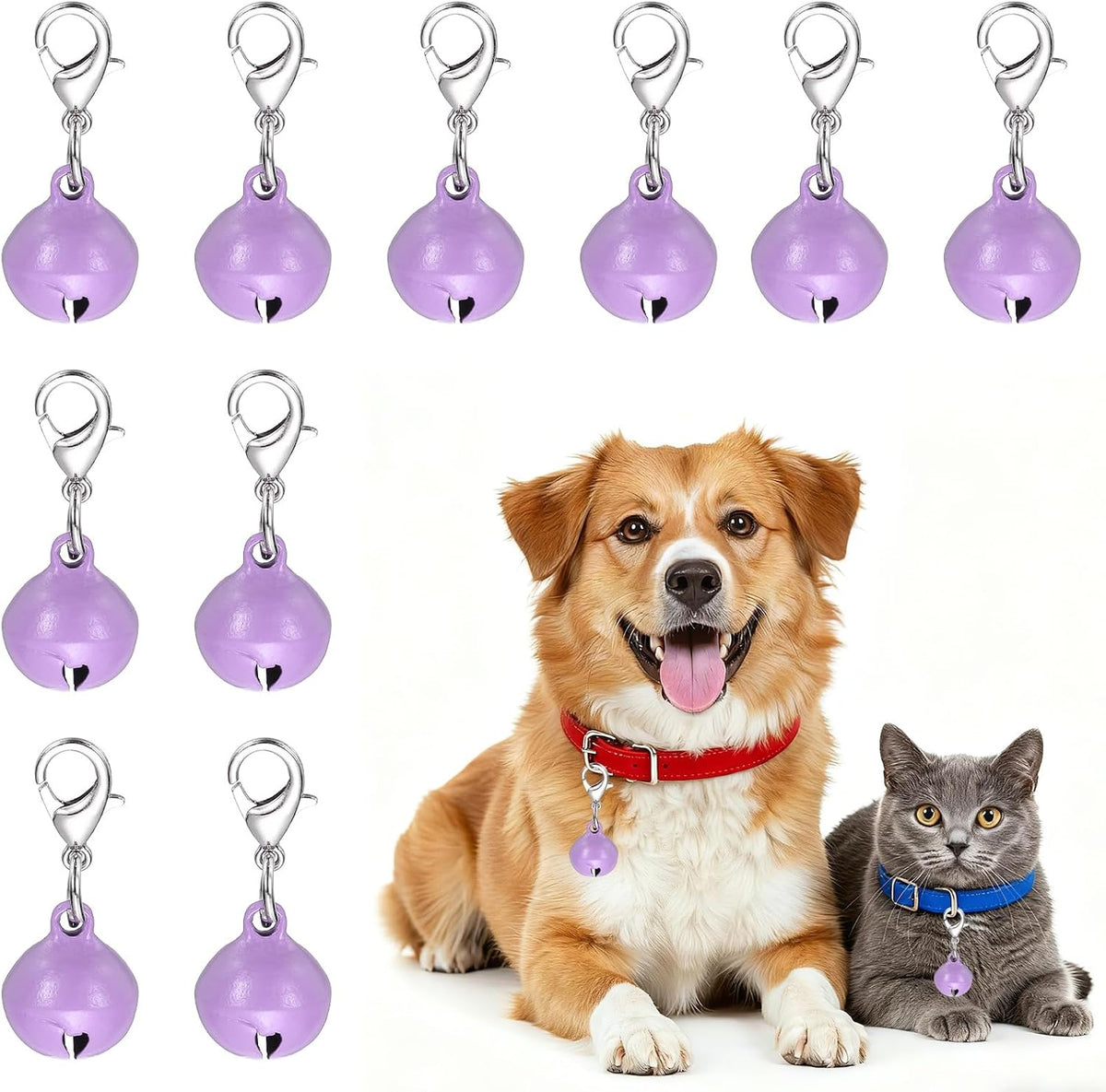 Cat Bell, Small Matte Pet Copper Bell Collars Charm with Lobster Buckle Loud Crisp Sound Anti-Lost Pendant Accessory - Image 11