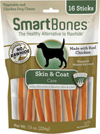 Authentic SmartBones rawhide free chicken sticks texture