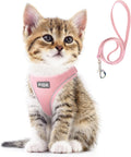 Fida cat harness and leash set pink front view