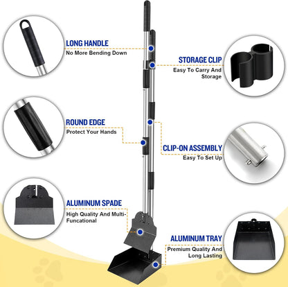 Snagle Paw pet waste removal tools disassembled into compact sections for easy storage.