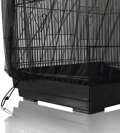 AIMICOCA birdcage seed catcher being adjusted on a premium wire mesh parrot enclosure