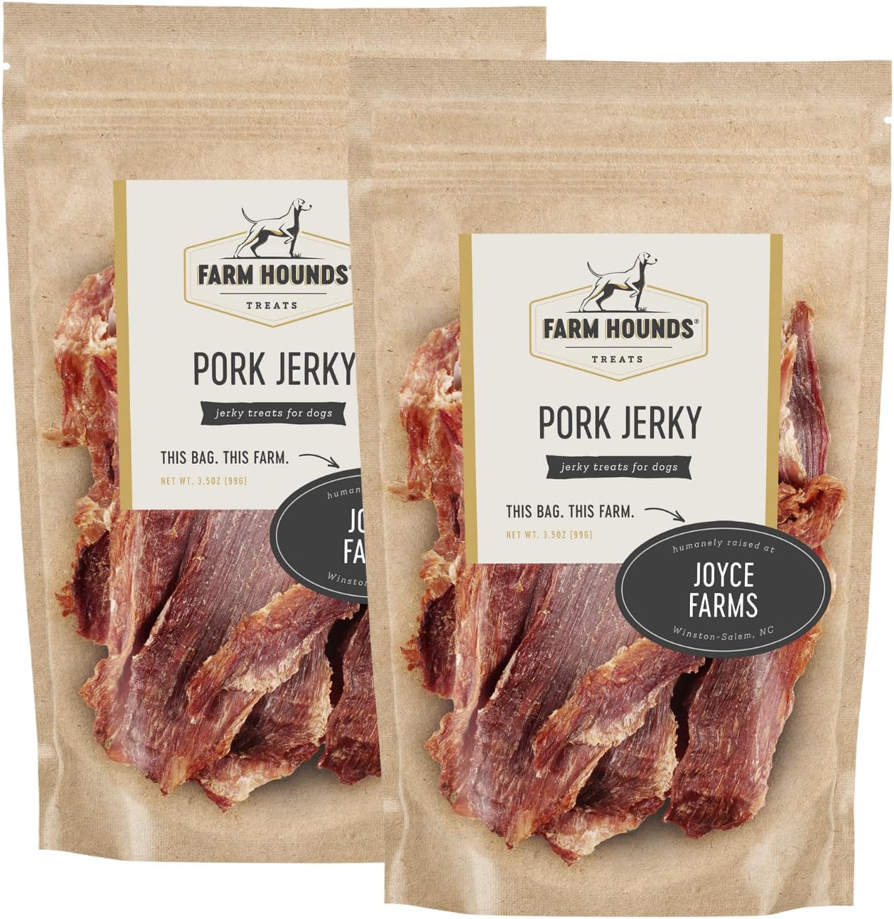 Farm Hounds - Pork Jerky - Premium Natural Jerky for Dogs - 100% Humanely Raised Pork - Break-to-Size - Great for Training & Treats - No Added Fillers - Made in USA - 3.5 oz - 1 Pack - Image 13