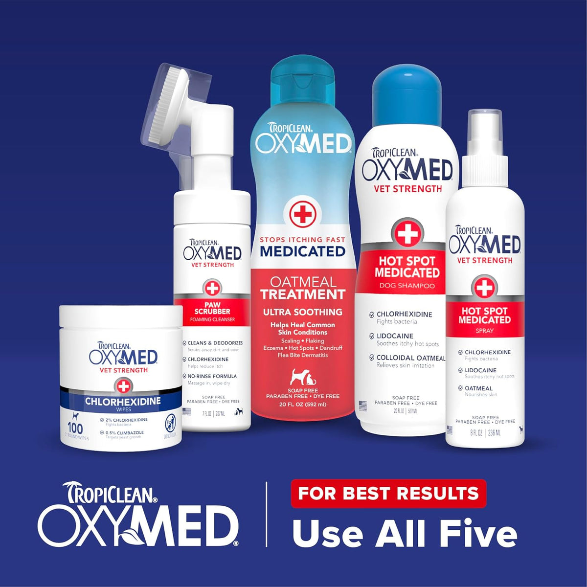 OxyMed vet strength hot spot spray application instructions on bottle