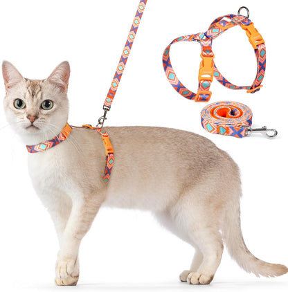 Dooradar Cat Harness and Leash, Escape Proof Adjustable Kitten Vest, Lightweight Soft Pet Straps, Easy Wearing for Small Medium Kitty Safe Walking Travel Control, Orange & Black, S - Image 14