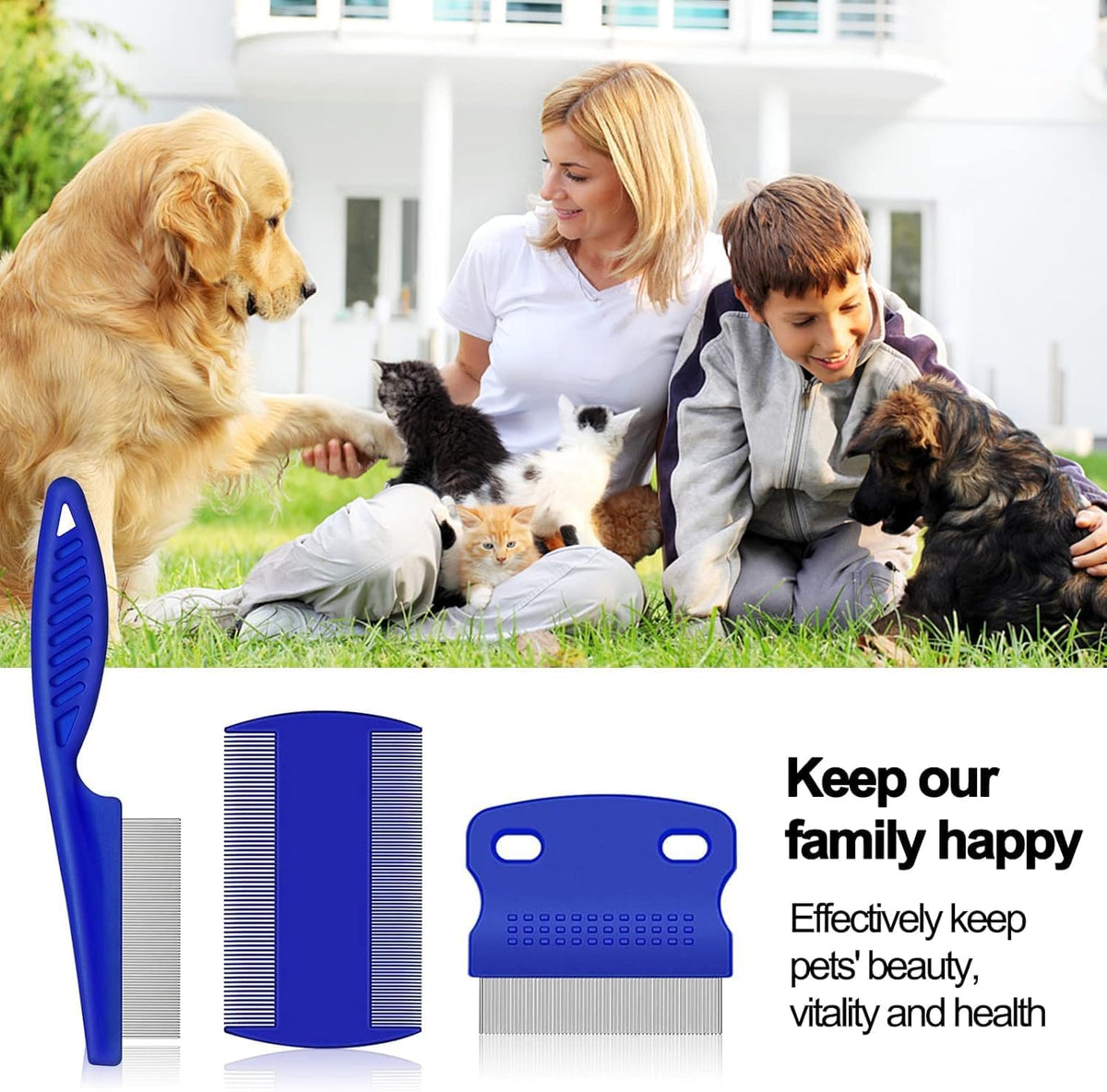 Complete three piece BENSEAO pet grooming kit package contents
