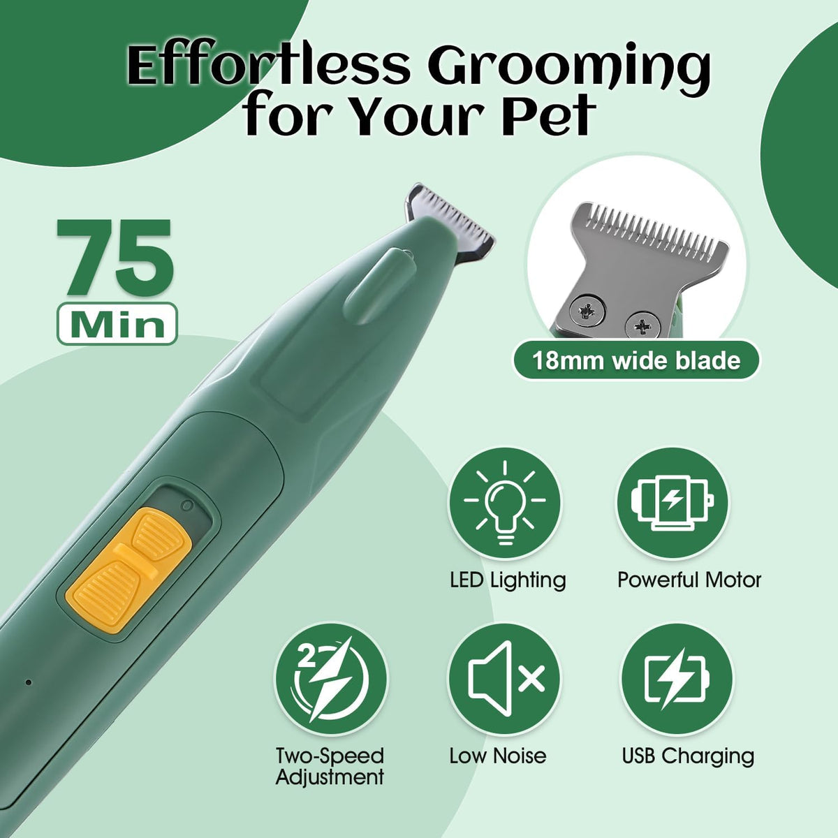 Electric dog ear trimmer for quiet grooming