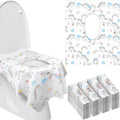 Mimorou disposable toilet seat covers pack front view highlighting the colorful unicorn design