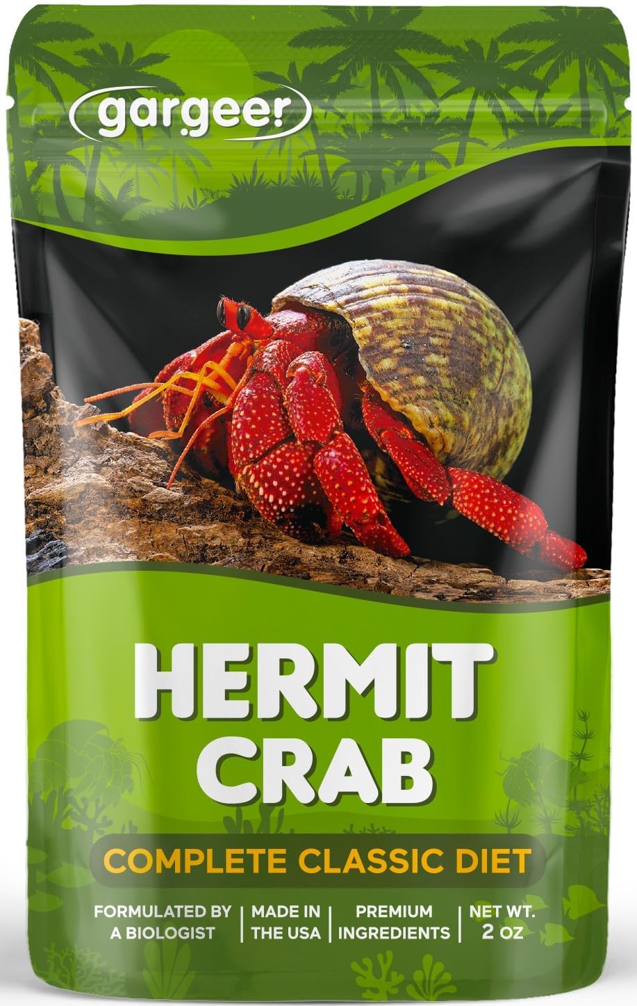 Gargeer Hermit Crab Complete Diet front view premium imported pet food pouch