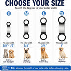 Flexible silicone slide on pet identity tag assembly view
