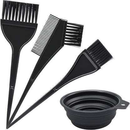 MYYNTI Quacc hair coloring dyeing kit front view showing the complete four piece black tool set