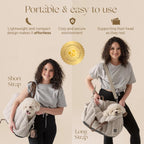 Peppy Buddies dog purse carrier showing side profile and handles