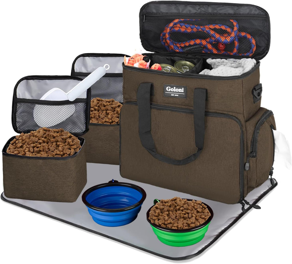Goloni durable pet organizer bag for cat and dog travel supplies