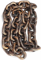 Close up of smooth plastic links on fake dog leash