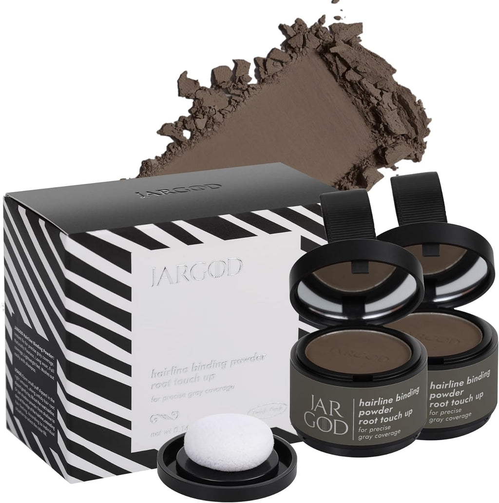 Hairline Root Touch-Up Powder for Instant Gray Coverage and Temporary Hair Color for Roots and Highlights for Women & Men (0.14 Ounce (Pack of 2), Dark Brown) - Image 1
