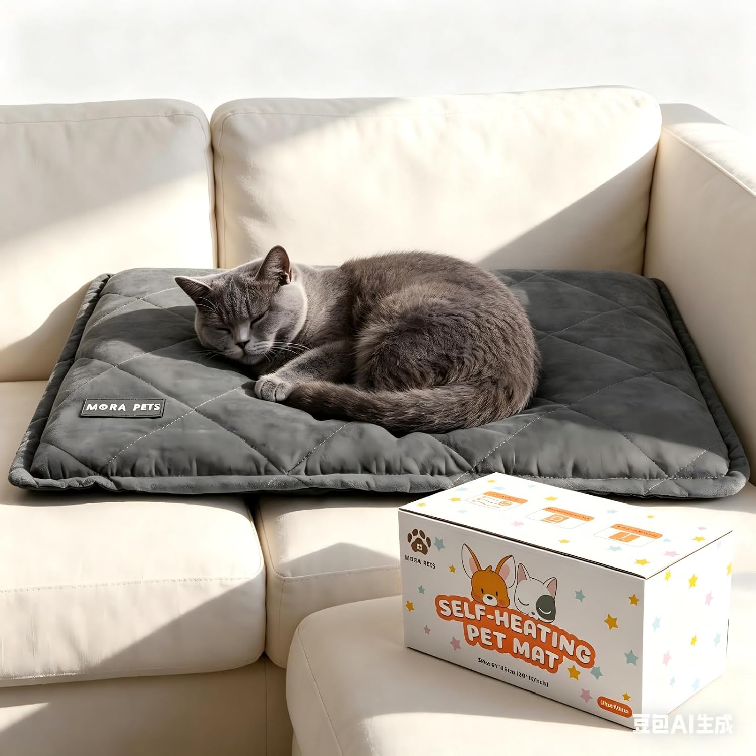 Mora Pets electricity free thermal pet bed non slip bottom texture detail