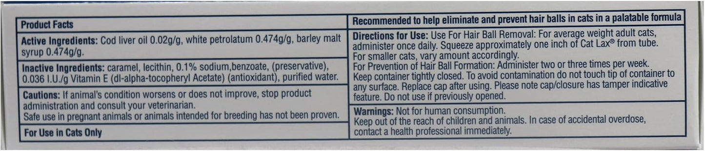 Authentic USA imported Dechra CatLax caramel flavored paste for cats and kittens.