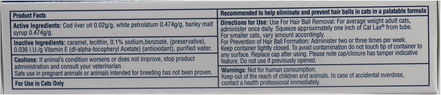 Authentic USA imported Dechra CatLax caramel flavored paste for cats and kittens.
