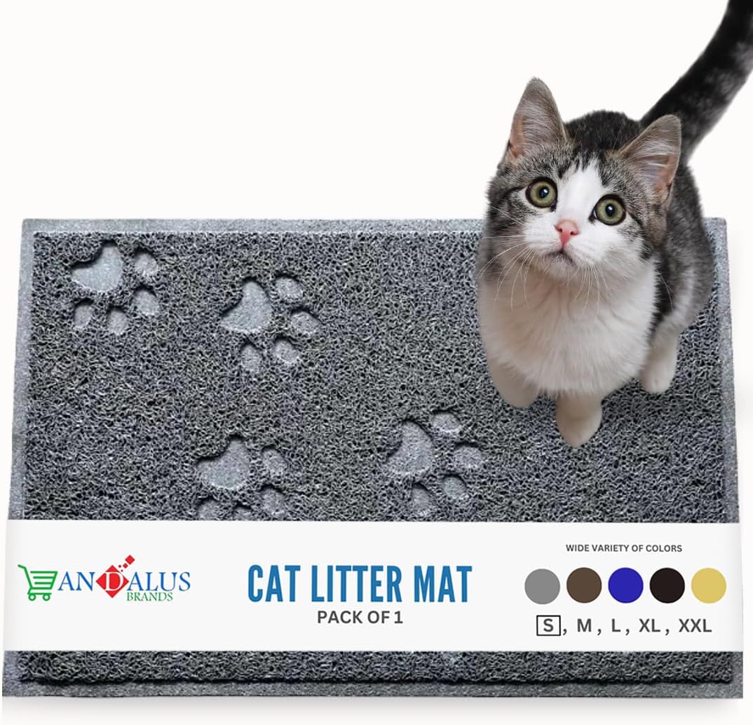 Andalus Brands small cat litter mat front view grey mesh