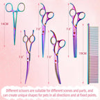 Nyutcwe seven inch pet grooming shears highlighting the safety round tips for secure home trimming