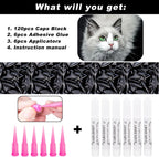 Complete pack of one hundred twenty pieces premium cat claw caps with glue
