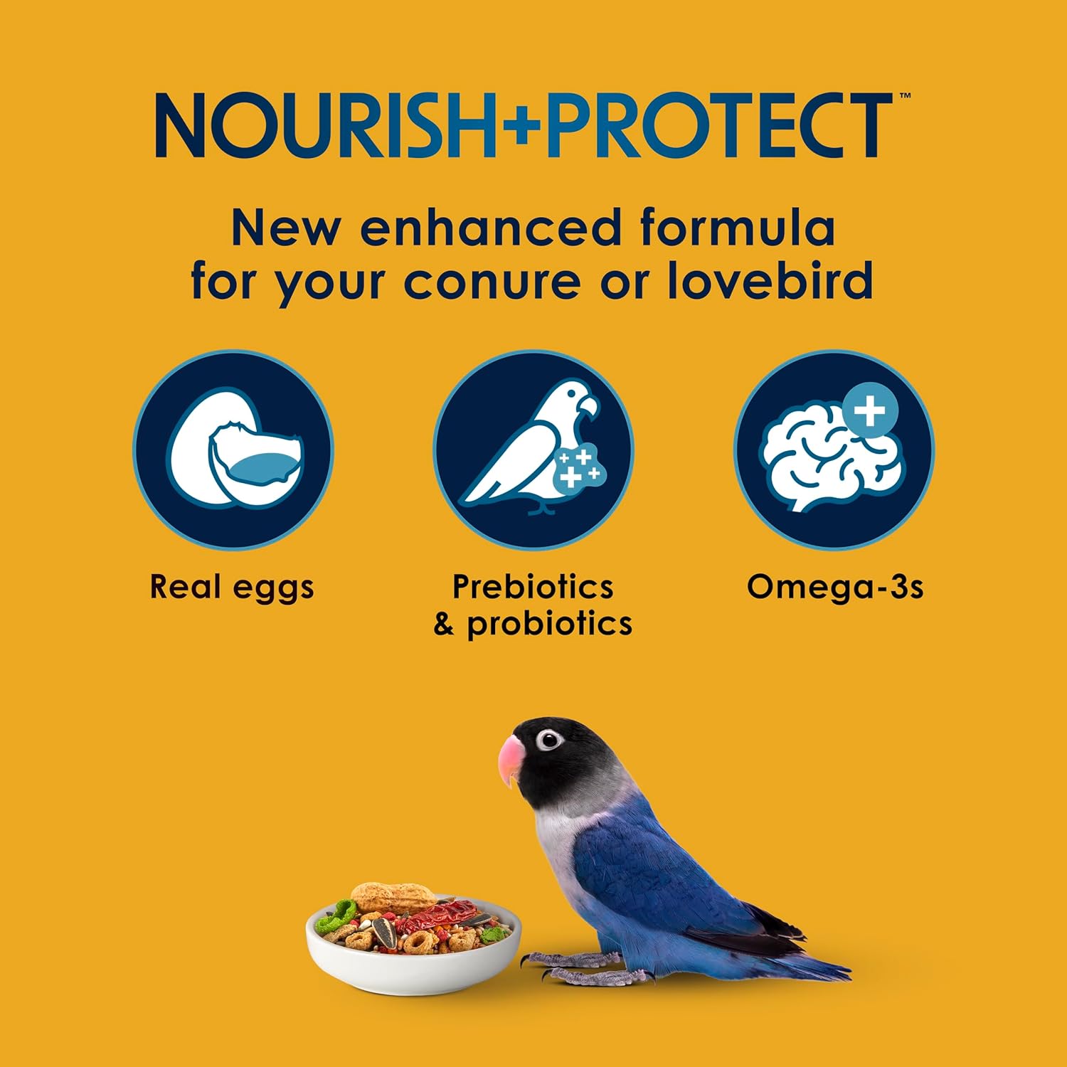 Nutritional label information on Kaytee bird food packaging