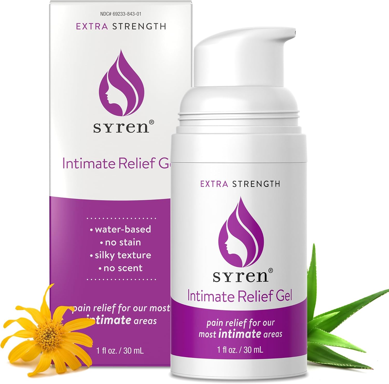 Syren Intimate Relief Gel front view authentic USA imported skincare