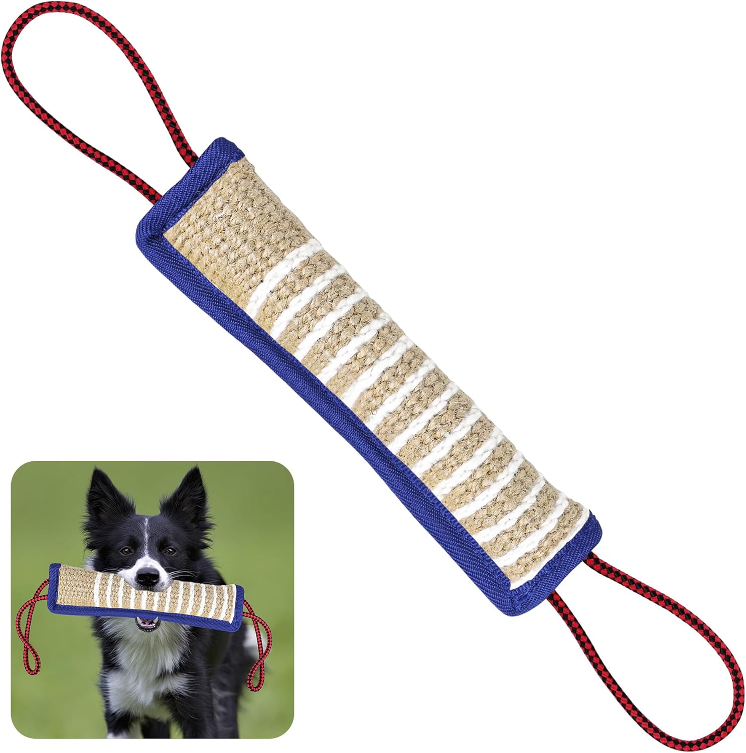 ToLanbbt imported jute dog equipment packaging perspective demonstrating product size and design