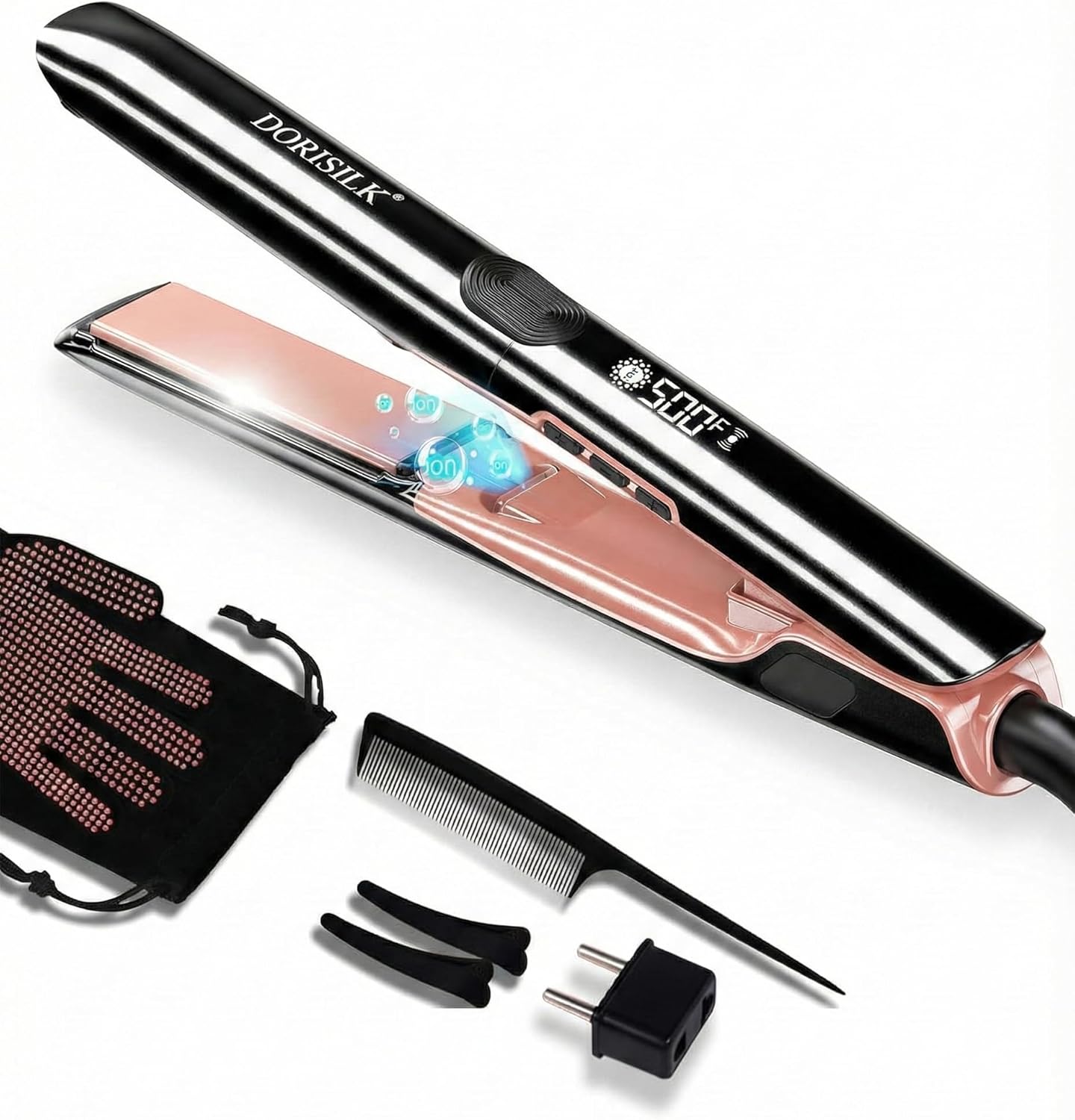 Dorisilk 500 degree professional hair straightener front view