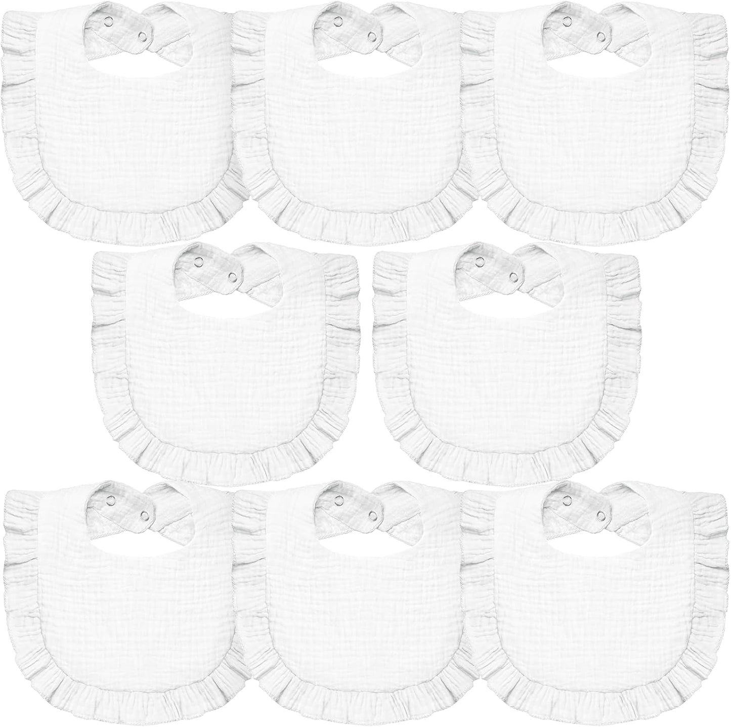 Lictin 8-pack muslin baby bandana bibs set front view