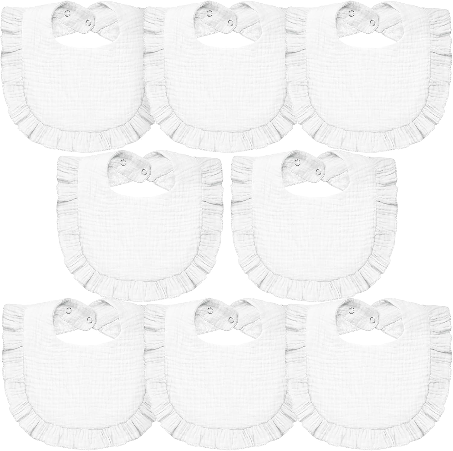 Lictin 8-pack muslin baby bandana bibs set front view