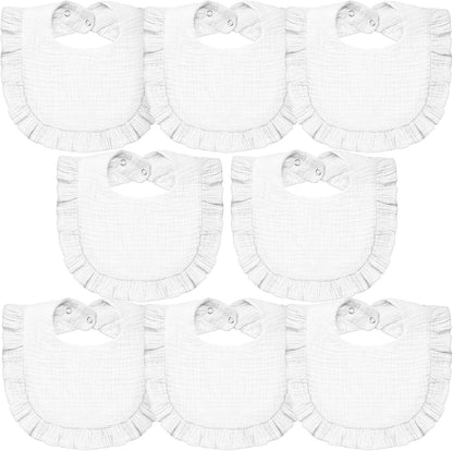 Lictin 8-pack muslin baby bandana bibs set front view