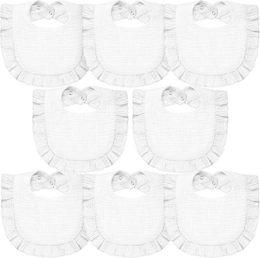 Lictin 8-pack muslin baby bandana bibs set front view