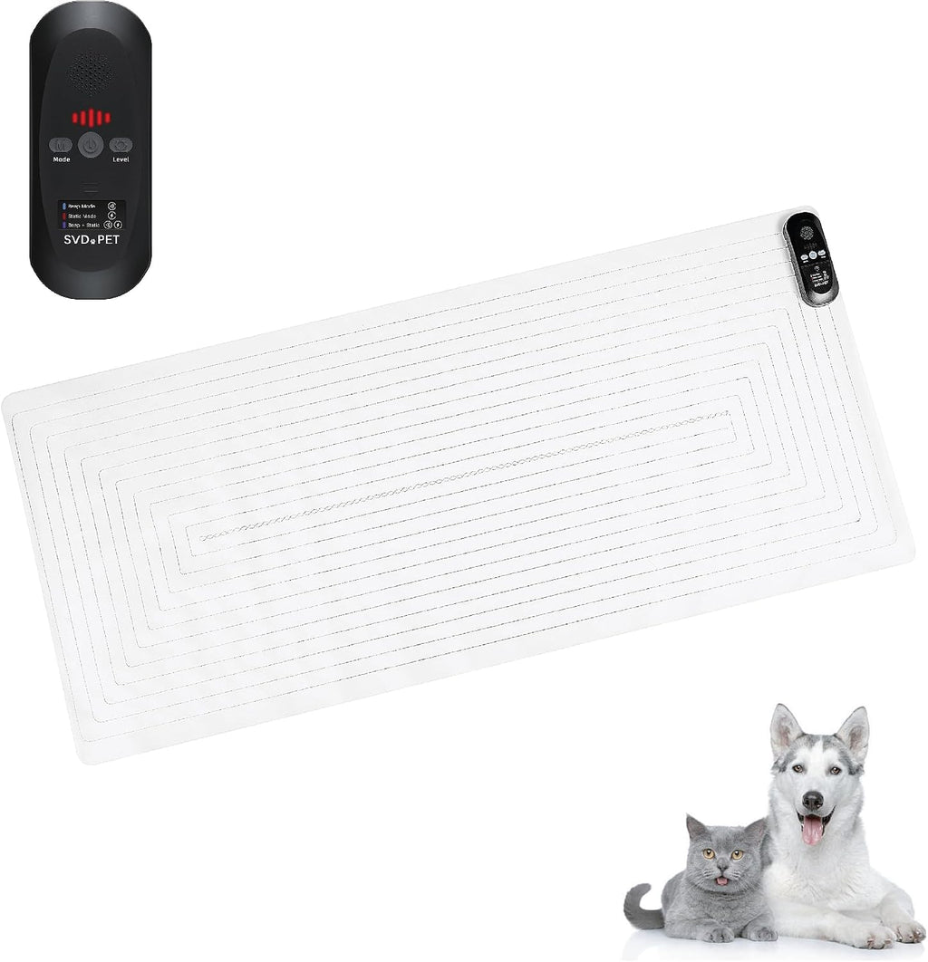 SVD.PET Pet Training Mat with Tester, 22" X 16", Scat Mat for Cats, Dogs Electronic Repellent Shock Mat for Indoor, 3 Training Modes, 5 Levels, Pet Safe Mode (White Controller) - Image 14