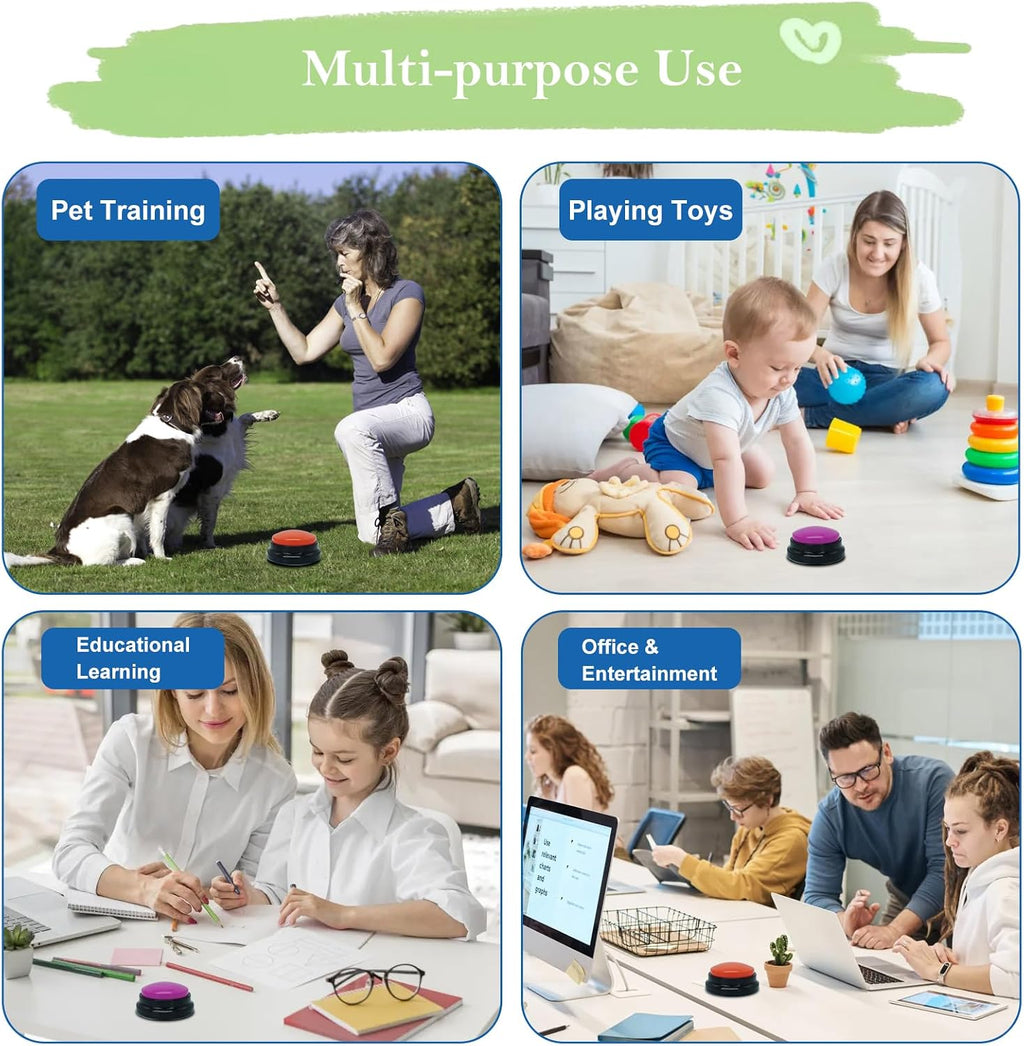 Durable pet safe dog training buttons that talk close up view of the press mechanism.