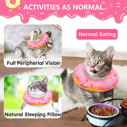 Soft plush kitten recovery cone close up of water resistant fabric